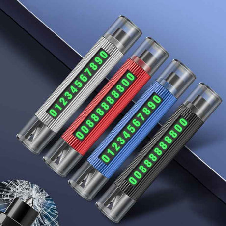 Car Multi-functional Emergency Safety Hammer Temporary Parking Dual Number Plate