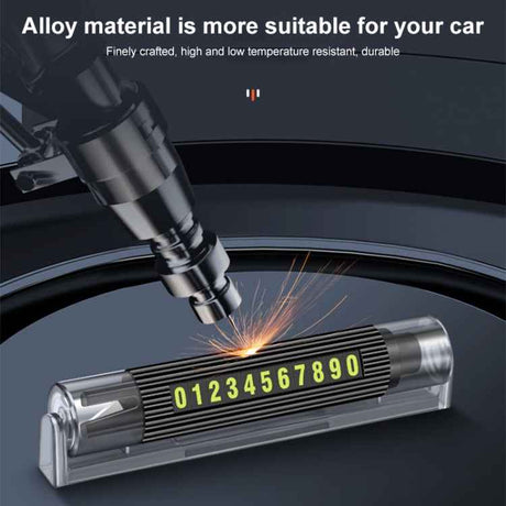 Car Multi-functional Emergency Safety Hammer Temporary Parking Dual Number Plate