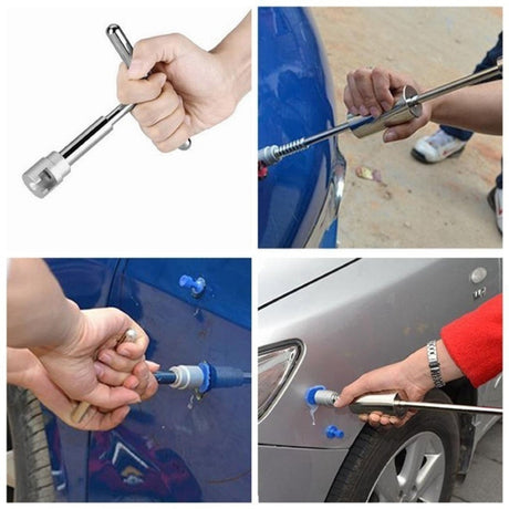 19-in-1 Auto Body Repair Tool Kit for Paintless Dent Removal – Silver T-Bar Slide Hammer for Hail Damage & Dent Fixing - LYDARZ