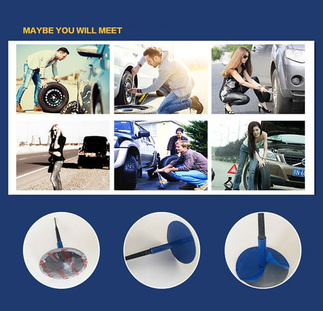 24 PCS 4mm Mushroom Nail-tyre Film Tyre Cold Patch Film Rubber Tire Repair Kit - LYDARZ