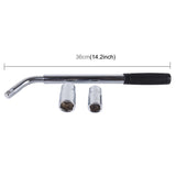 Telescoping Wheel Lug Wrench with Reversible 17mm & 19mm for Easy Tire Changes