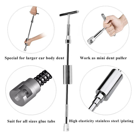 Auto Repair Body Tool Kit PDR Dent Paintless Repair Tools Dent Puller Slide Hammer Reverse Hammer Aluminum Suction Cups for Dent - LYDARZ