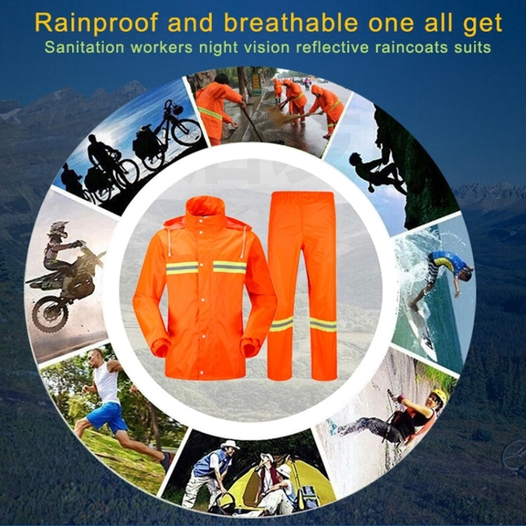 Adult Split Reflective Raincoats Rain Pants Cleaners Waterproof Clothes Labor Insurance Safety Sanitation Suits, Size: M