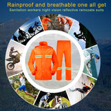Adult Split Reflective Raincoats Rain Pants Cleaners Waterproof Clothes Labor Insurance Safety Sanitation Suits, Size: M
