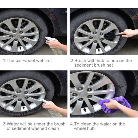 KANEED Portable Loop Style Auto Car Vehicle Motorcycle Wheel Tire Rim Hub Scrub Wash Brush Washing Cleaning Tool - LYDARZ