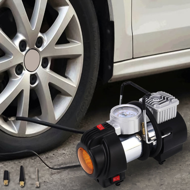 Compresor de aire portátil de 12 V, herramienta inflable para neumáticos 4x4 de alta resistencia, 150 PSI, con luz de trabajo para emergencias al aire libre.