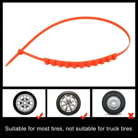 10 PCS Car Tire Emergency Single Grid Anti-skid Chains Tyre Anti-slip Chains, Single Grid