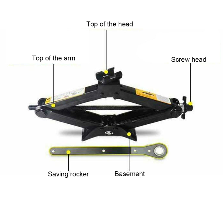Gato de tijera vertical ST-103D para trabajo pesado con asa - Capacidad de 2000 libras, rango de elevación de 10 a 35 cm