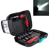 Juego de 24 herramientas con linterna portátil: kit esencial para el hogar, el automóvil y emergencias con linterna.