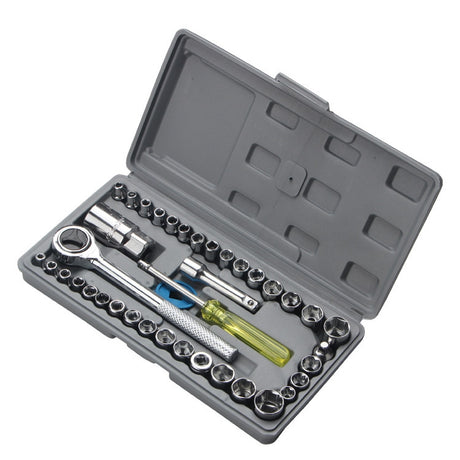 40 PCS Socket Wrench Set Car / Motorcycles Repair Combination Hardware Toolbox, 40 In 1 - LYDARZ