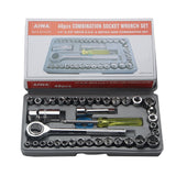 40 PCS Socket Wrench Set for Car and Motorcycles - 40 in 1 Repair Toolbox