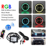 2 PCS 7 inch DC12V 6000K-6500K 50W Car LED Headlight Cree Lamp Beads for Jeep Wrangler / Harley, Support APP + Bluetooth Control, DC12V 6000K-6500K 50W