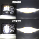 2 PCS 5X7 inch Car Modified Red Background LED Square Headlamp for Jeep Wrangler, For Jeep Wrangler(5X7 inch)