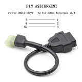 Cable conector OBD de 16 pines a 4 pines para motocicleta Honda, adaptador hembra de 16 pines a 4 pines.