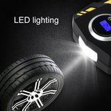 Bomba de aire portátil para coche de 12 V con pantalla digital y luz - Bomba de pedal con cilindro inflable