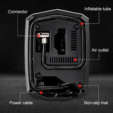 Car 12V Portable Inflatable Cylinder Pedal Pointer Air Pump with Light & Tool Box, Pointer with Tool Box - LYDARZ
