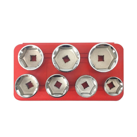 ZK-077 7 in 1 Car Cartridge Housing Oil Filter Cap Wrench Socket Set Tool Kit - LYDARZ