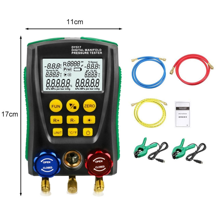 DUOYI DY517A - Instrumento de diagnóstico para aire acondicionado de automóvil, monitor de temperatura y medidor de fluoruro (DY517A)