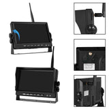 Monitor retrovisor inalámbrico digital de 7 pulgadas para coche, pantalla dividida, cuatro grabaciones, cuatro grabaciones