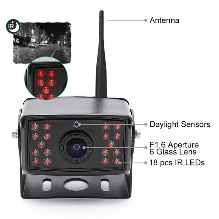 7 inch Car Digital Wireless Rear-view Split-screen Monitor Four Record, Four Record