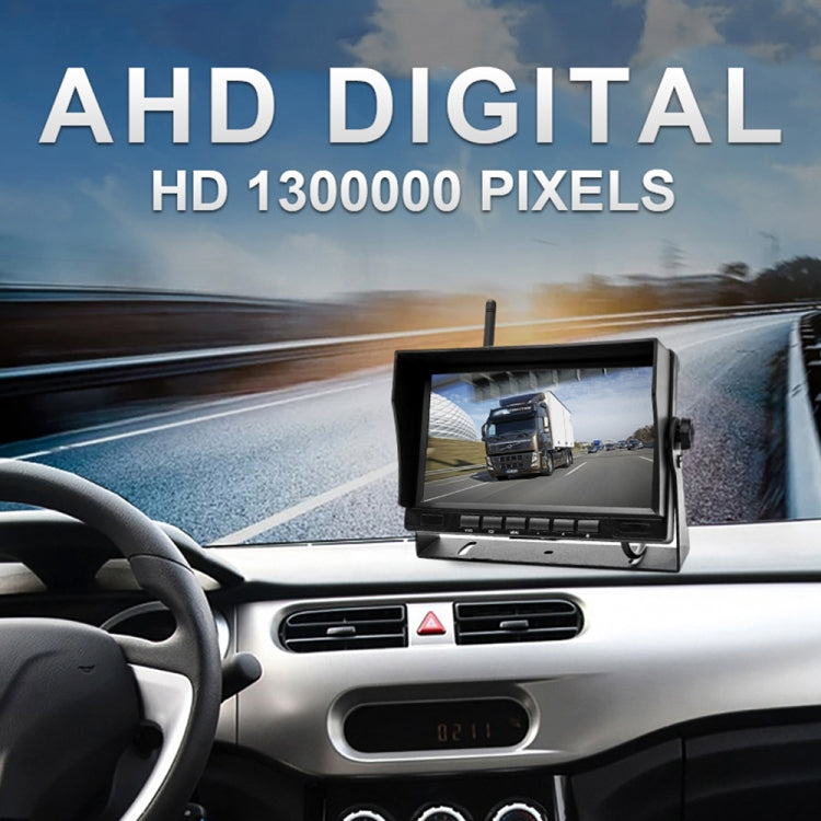 Monitor retrovisor inalámbrico digital de 7 pulgadas para coche, pantalla dividida, cuatro grabaciones, cuatro grabaciones
