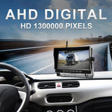 Monitor retrovisor inalámbrico digital de 7 pulgadas para coche, pantalla dividida, cuatro grabaciones, cuatro grabaciones