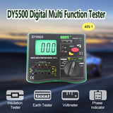 DUOYI DY5500 Multímetro digital multifunción de resistencia de aislamiento y tierra para automóvil 4 en 1, DY5500