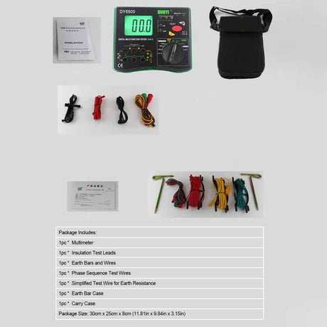 DUOYI DY5500 Car 4 in 1 Digital Multifunction Resistance Tester Insulation Earth Multimeter, DY5500