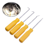 Juego de 4 ganchos y ganzúas para quitar juntas tóricas, sellos de aceite y juntas: kit de herramientas manuales esencial