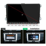 CKVW92 HD 9 pulgadas 2 DIN Android 6.0 Reproductor MP5 para coche Navegación GPS Reproductor multimedia Bluetooth Radio estéreo para Volkswagen, Compatible con FM y Mirror Link, Versión de mapa de Europa, Versión de mapa de Europa