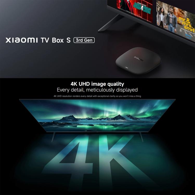 Xiaomi TV Box S 3rd Gen 4K Ultra HD Google TV Smart TV Box Media Player, Quad-Core, 2GB+32GB, Global Version, TV Box S 3rd Gen