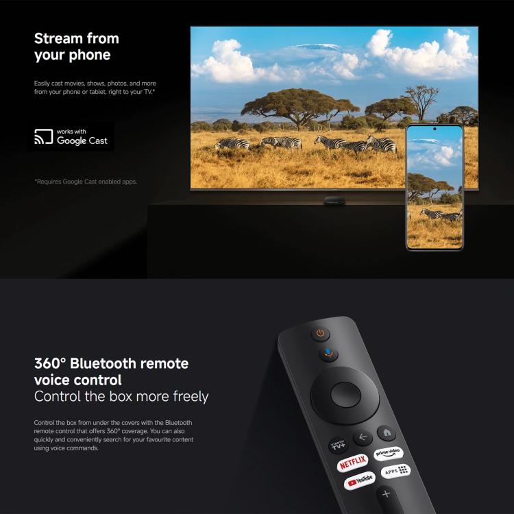 Xiaomi TV Box S 3rd Gen 4K Ultra HD Google TV Smart TV Box Media Player, Quad-Core, 2GB+32GB, Global Version, TV Box S 3rd Gen