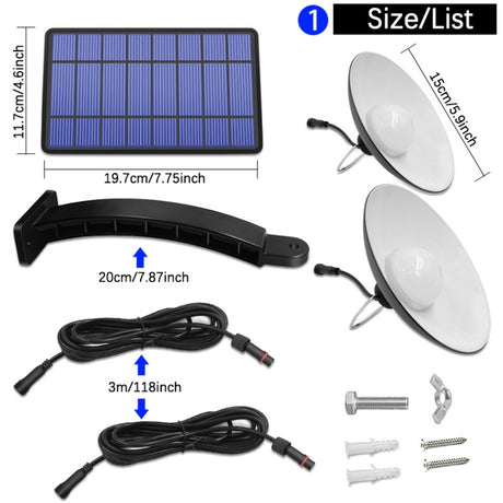2 in 1 Solar Light Landscape Courtyard Corridor Lighting 32-LED Retro Chandelier, White Light - LYDARZ