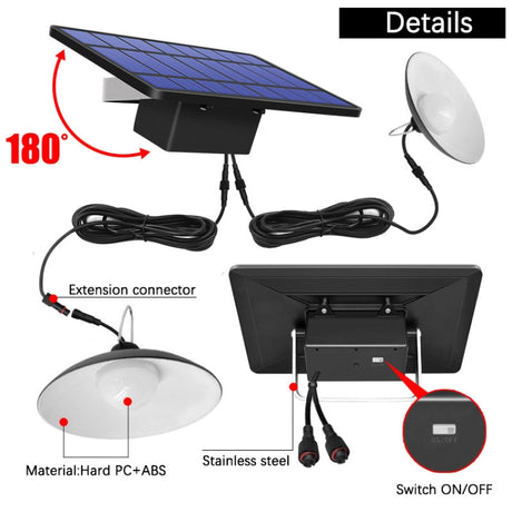 2 in 1 Solar Light Landscape Courtyard Corridor Lighting 32-LED Retro Chandelier, White Light - LYDARZ