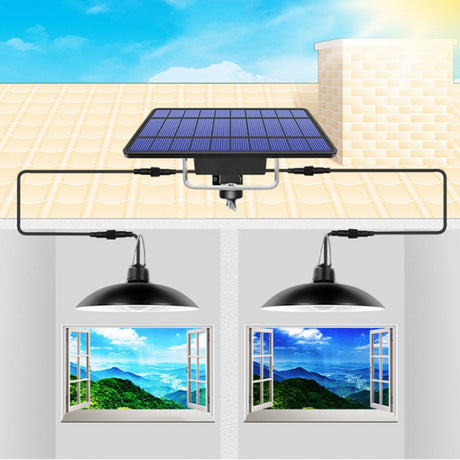 2 in 1 Solar Light Landscape Courtyard Corridor Lighting 32-LED Retro Chandelier, White Light - LYDARZ