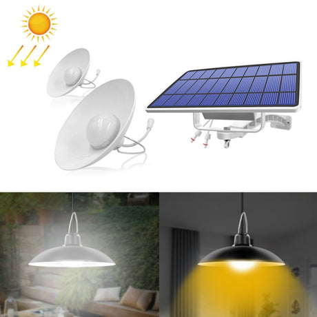 2 in 1 Solar Light Landscape Courtyard Corridor Lighting 32-LED Retro Chandelier, White Light - LYDARZ