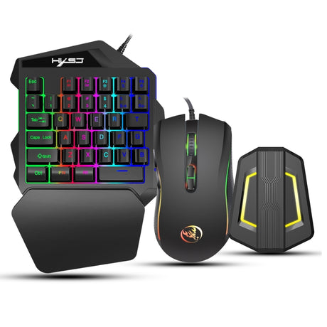 HXSJ P6+V100+A869 Keyboard Mouse Converter + One-handed Keyboard + Gaming Mouse Set - LYDARZ