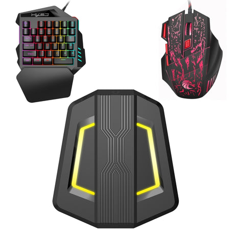 HXSJ P6+V100+H300 Keyboard Mouse Converter + One-handed Keyboard + Gaming Mouse Set - LYDARZ