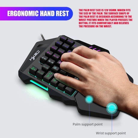 HXSJ P6+V100+J900 Keyboard Mouse Converter + One-handed Keyboard + Gaming Mouse Set - LYDARZ