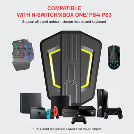 HXSJ P6+V100+J900 Keyboard Mouse Converter + One-handed Keyboard + Gaming Mouse Set - LYDARZ