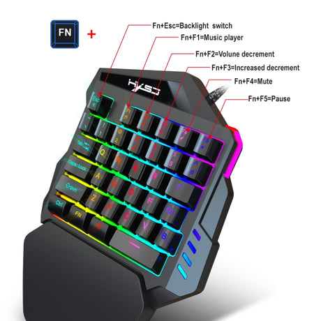 HXSJ P6+V100+A883 Keyboard Mouse Converter + One-handed Keyboard + Gaming Mouse Set - LYDARZ