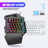 HXSJ Gaming Keyboard and Mouse Set - V100 One-Handed Keyboard, A883 Gaming Mouse, and Converter Combo