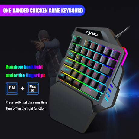 HXSJ V100+A883+P8 One-handed Keyboard + Programming Gaming Mouse + Keyboard Mouse Converter Set - LYDARZ