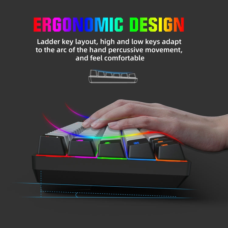 HXSJ V800 68 Keys Type-C Wired Cool Backlight Mechanical Keyboard - LYDARZ