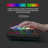 HXSJ V800 68 Keys Type-C Wired Cool Backlight Mechanical Keyboard - LYDARZ
