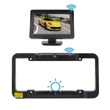 PZ620-W Car 4.3-inch Digital USA Frame Solar Wireless Reversing Image, PZ620-W
