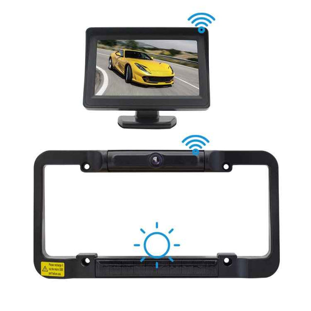 PZ620-W Car 4.3-inch Digital USA Frame Solar Wireless Reversing Image, PZ620-W
