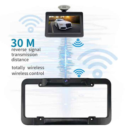 PZ620-W Car 4.3-inch Digital USA Frame Solar Wireless Reversing Image, PZ620-W