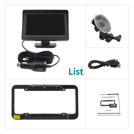 PZ620-W Car 4.3-inch Digital USA Frame Solar Wireless Reversing Image, PZ620-W