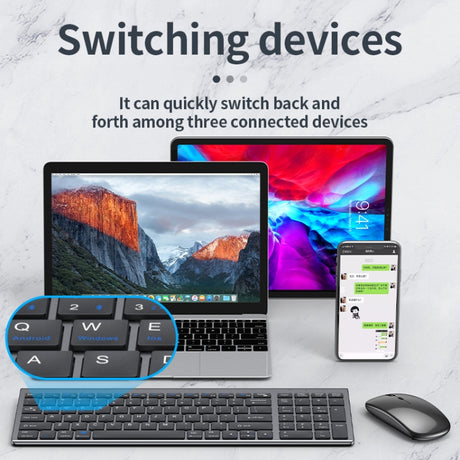 109 Three-mode Wireless Bluetooth Keyboard Mouse Set, Three-mode Keyboard Mouse Set - LYDARZ
